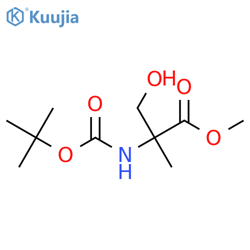 methyl 2-{(tert-butoxy)carbonylamino}-3-hydroxy-2-methylpropanoate structure
