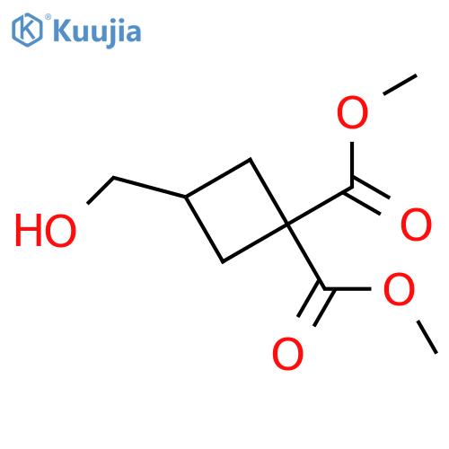 1,1-Cyclobutanedicarboxylic acid, 3-(hydroxymethyl)-, dimethyl ester structure