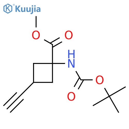 Methyl 3-ethynyl-1-[(2-methylpropan-2-yl)oxycarbonylamino]cyclobutane-1-carboxylate structure