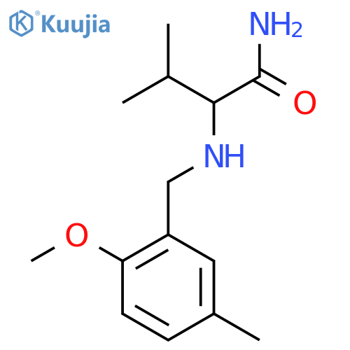 2-{(2-methoxy-5-methylphenyl)methylamino}-3-methylbutanamide structure