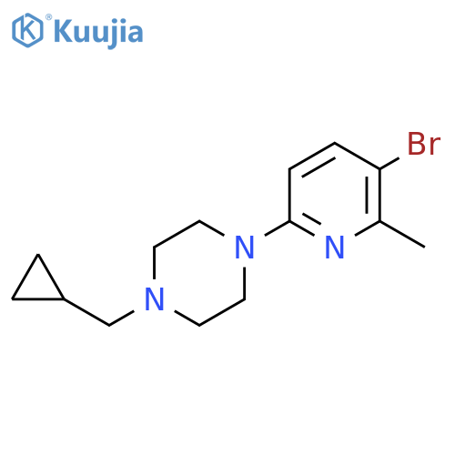 1-(5-Bromo-6-methylpyridin-2-yl)-4-(cyclopropylmethyl)piperazine structure