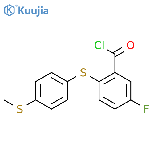 Benzoyl chloride, 5-fluoro-2-[[4-(methylthio)phenyl]thio]- structure
