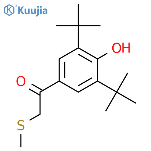 Ethanone, 1-[3,5-bis(1,1-dimethylethyl)-4-hydroxyphenyl]-2-(methylthio)- structure