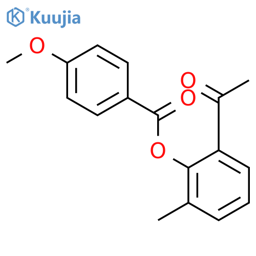 Benzoic acid, 4-methoxy-, 2-acetyl-6-methylphenyl ester structure