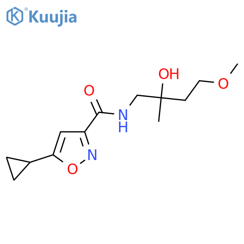 5-cyclopropyl-N-(2-hydroxy-4-methoxy-2-methylbutyl)-1,2-oxazole-3-carboxamide structure