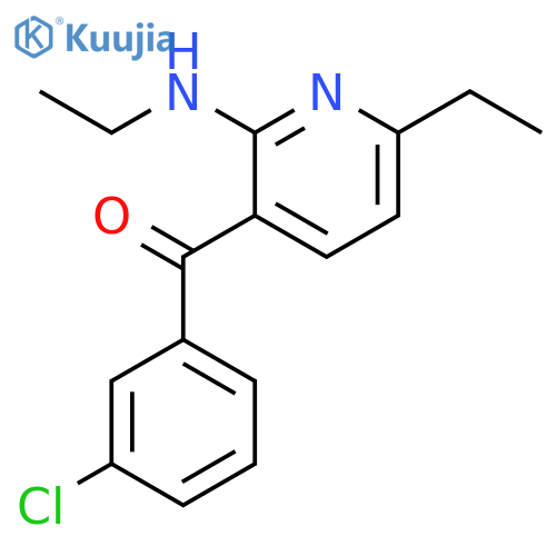 Methanone, (3-chlorophenyl)[6-ethyl-2-(ethylamino)-3-pyridinyl]- structure