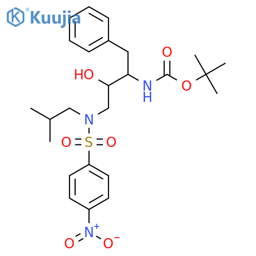 (1S,2R)-1-Benzyl-2-hydroxy-3-isobutyl(4-nitro-phenyl)sulfonyl)aminopropyl-carbamic Acid tert-Butyl Ester structure