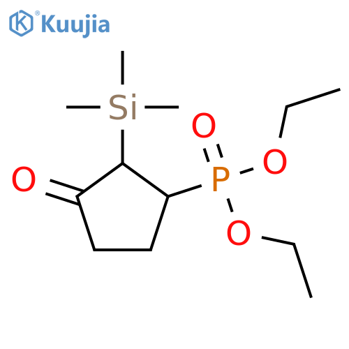 Phosphonic acid, [3-oxo-2-(trimethylsilyl)cyclopentyl]-, diethyl ester structure