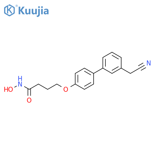 Butanamide, 4-[[3'-(cyanomethyl)[1,1'-biphenyl]-4-yl]oxy]-N-hydroxy- structure