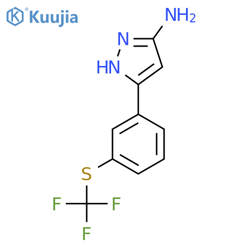 3-{3-[(trifluoromethyl)sulfanyl]phenyl}-1H-pyrazol-5-amine structure