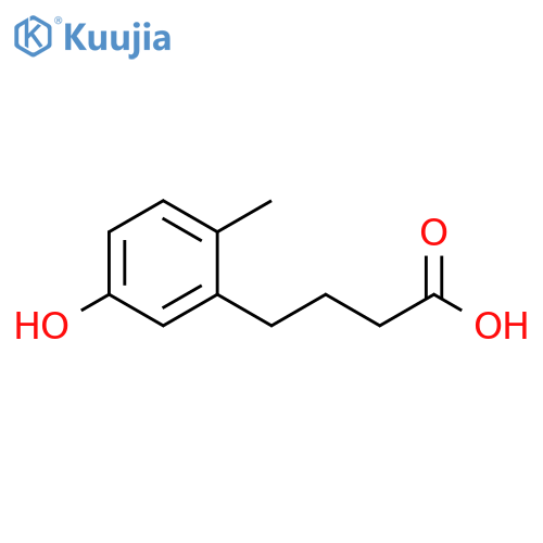 4-(5-hydroxy-2-methylphenyl)butanoic acid structure