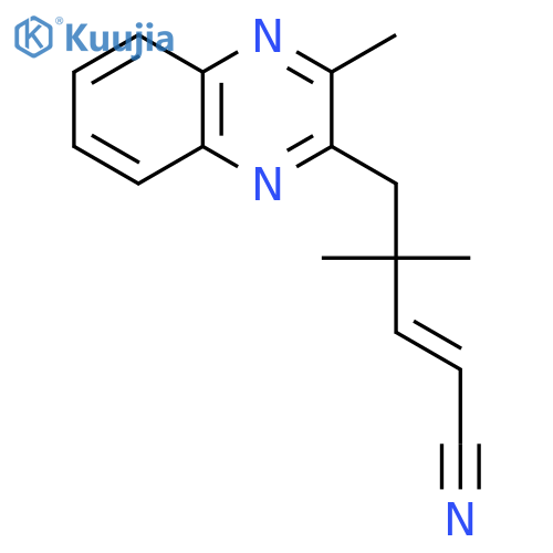 2-Pentenenitrile, 4,4-dimethyl-5-(3-methyl-2-quinoxalinyl)- structure