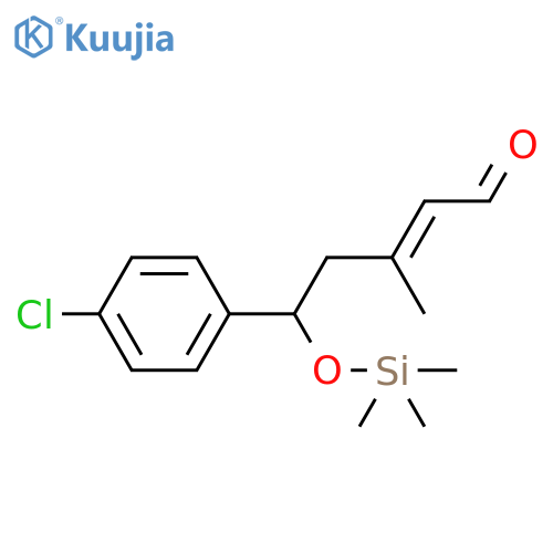2-Pentenal, 5-(4-chlorophenyl)-3-methyl-5-[(trimethylsilyl)oxy]-, (E)- structure