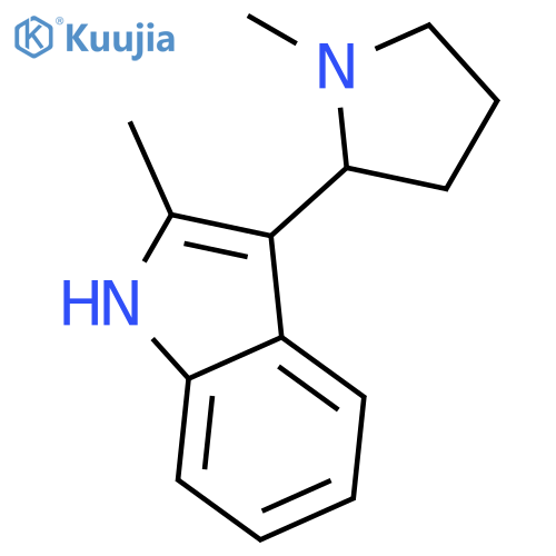 2-methyl-3-(1-methylpyrrolidin-2-yl)-1H-indole structure