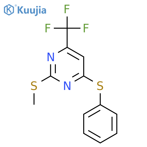 Pyrimidine, 2-(methylthio)-4-(phenylthio)-6-(trifluoromethyl)- structure