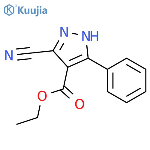 1H-Pyrazole-4-carboxylic acid, 3-cyano-5-phenyl-, ethyl ester structure