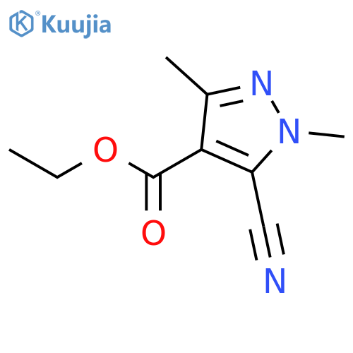 1H-Pyrazole-4-carboxylic acid, 5-cyano-1,3-dimethyl-, ethyl ester structure