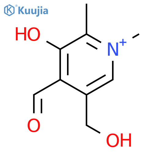 Pyridinium, 4-formyl-3-hydroxy-5-(hydroxymethyl)-1,2-dimethyl- structure