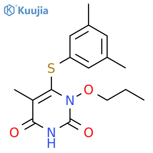 2,4(1H,3H)-Pyrimidinedione,6-[(3,5-dimethylphenyl)thio]-5-methyl-1-propoxy- structure