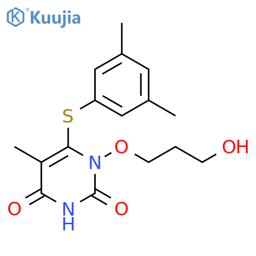 2,4(1H,3H)-Pyrimidinedione,6-[(3,5-dimethylphenyl)thio]-1-(3-hydroxypropoxy)-5-methyl- structure