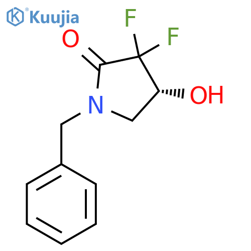 (4R)-1-benzyl-3,3-difluoro-4-hydroxypyrrolidin-2-one structure