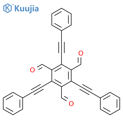 2,4,6-Tris(2-phenylethynyl)-1,3,5-benzenetricarboxaldehyde structure