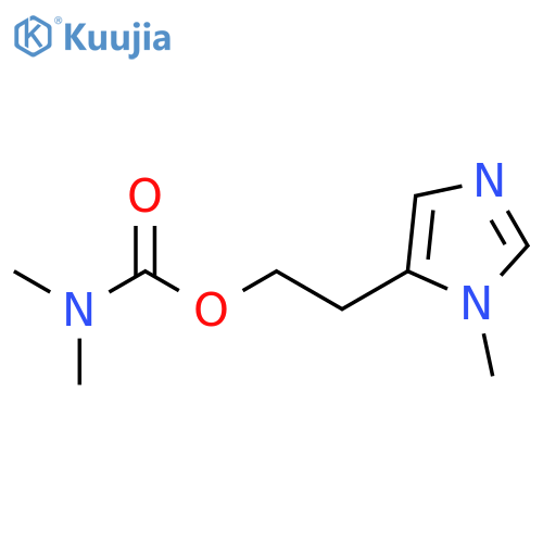 Carbamic acid, dimethyl-, 2-(1-methyl-1H-imidazol-5-yl)ethyl ester structure