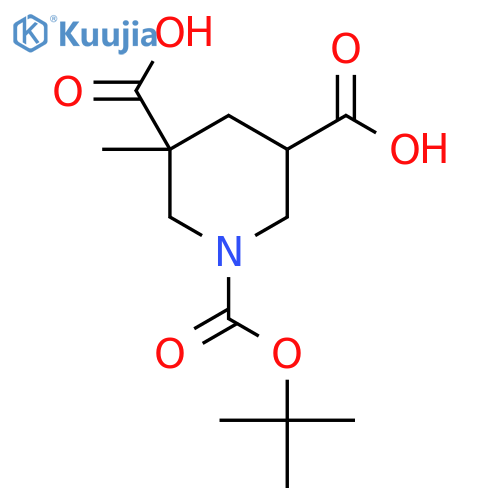 1-tert-butoxycarbonyl-5-methoxycarbonyl-piperidine-3-carboxylic acid structure