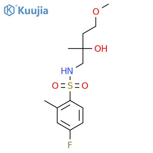 2-[(4-fluoro-2-methylbenzenesulfonamido)methyl]-4-methoxybutan-2-ol structure