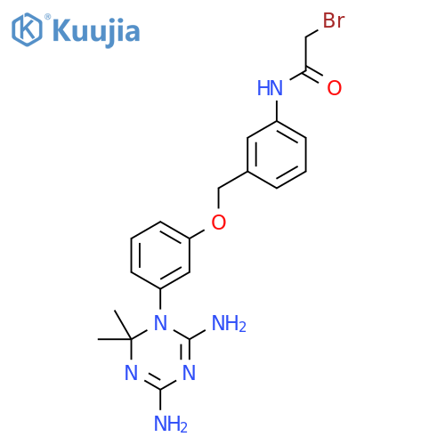 Acetamide, 2-bromo-N-(3-((3-(4,6-diamino-2,2-dimethyl-1,3,5-triazin-1(2H)-yl)phenoxy)methyl)phenyl)- structure