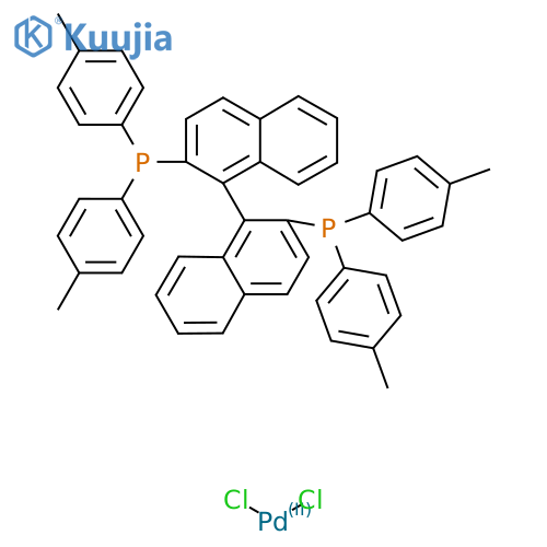 [1-[2-Bis(4-methylphenyl)phosphanylnaphthalen-1-yl]naphthalen-2-yl]-bis(4-methylphenyl)phosphane;dichloropalladium structure