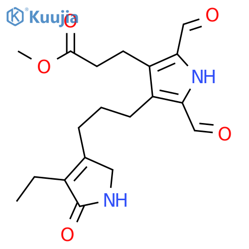 1H-Pyrrole-3-propanoic acid, 4-[3-(4-ethyl-2,5-dihydro-5-oxo-1H-pyrrol-3-yl)propyl]-2,5-diformyl-, methyl ester structure