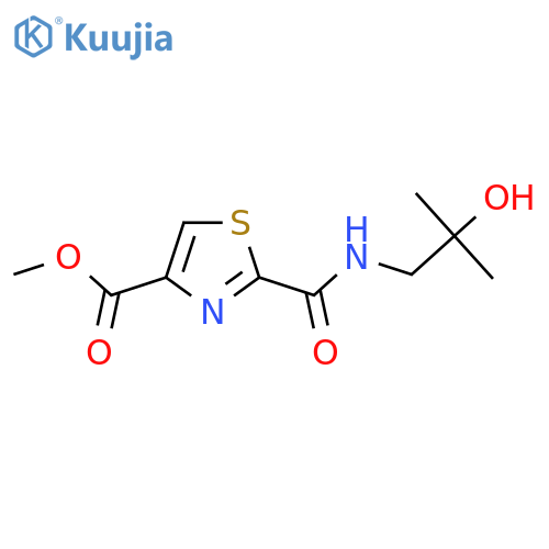 Methyl 2-(2-hydroxy-2-methylpropylcarbamoyl)thiazole-4-carboxylate structure