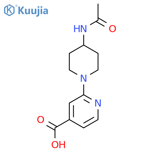 2-(4-acetamidopiperidin-1-yl)pyridine-4-carboxylic acid structure