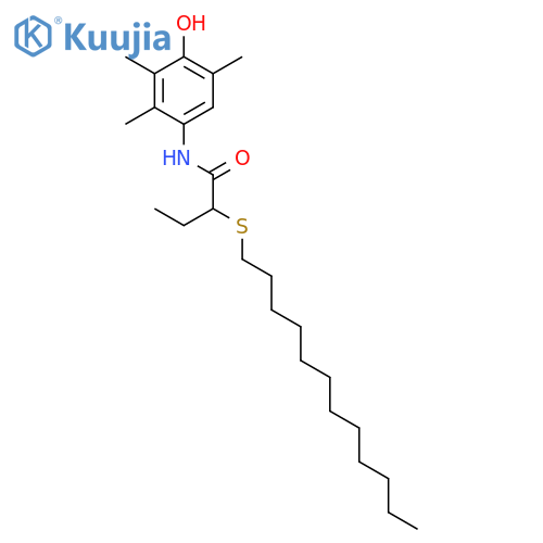 Butanamide, 2-(dodecylthio)-N-(4-hydroxy-2,3,5-trimethylphenyl)- structure