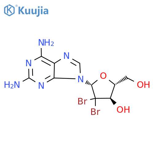 (2R,3R,5R)-4,4-Dibromo-5-(2,6-diamino-9H-purin-9-yl)-2-(hydroxymethyl)tetrahydrofuran-3-ol structure