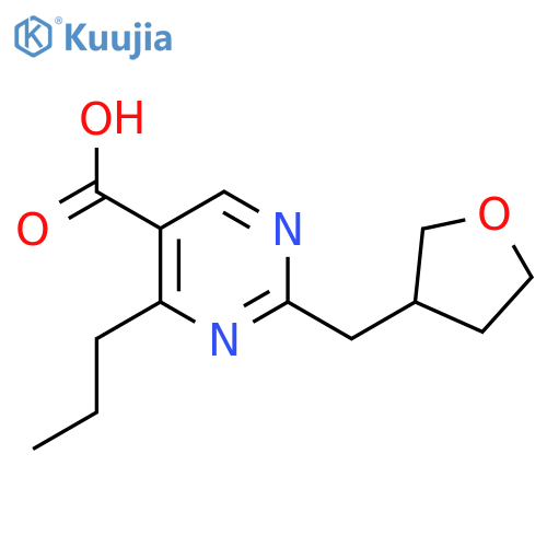 2-(oxolan-3-yl)methyl-4-propylpyrimidine-5-carboxylic acid structure
