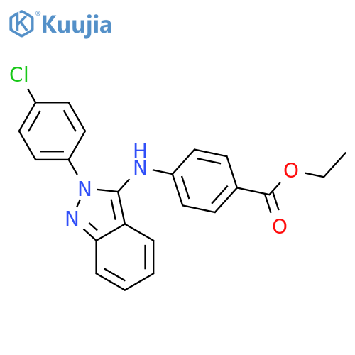 Benzoic acid, 4-[[2-(4-chlorophenyl)-2H-indazol-3-yl]amino]-, ethyl ester structure