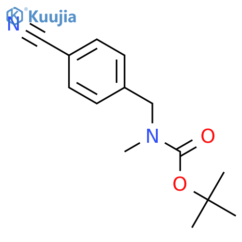 tert-butyl N-(4-cyanophenyl)methyl-N-methylcarbamate structure