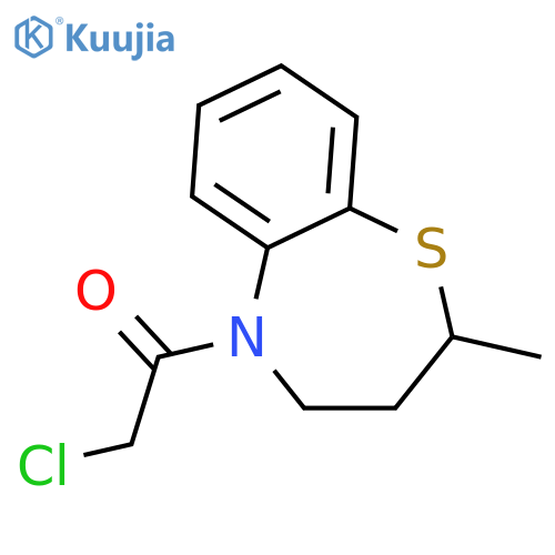 2-chloro-1-(2-methyl-2,3,4,5-tetrahydro-1,5-benzothiazepin-5-yl)ethan-1-one structure
