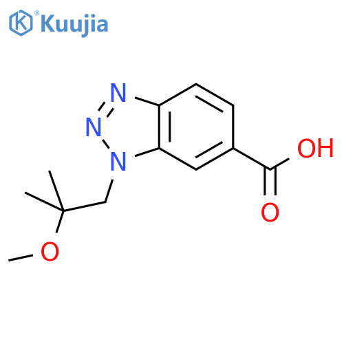 1-(2-methoxy-2-methylpropyl)-1H-1,2,3-benzotriazole-6-carboxylic acid structure