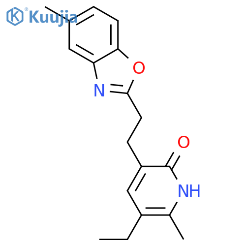 2(1H)-PYRIDINONE, 5-ETHYL-6-METHYL-3-[2-(5-METHYL-2-BENZOXAZOLYL)ETHYL]- structure