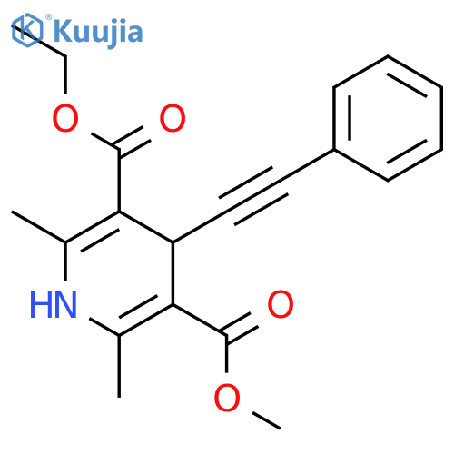 3,5-Pyridinedicarboxylic acid,1,4-dihydro-2,6-dimethyl-4-(phenylethynyl)-, ethyl methyl ester structure