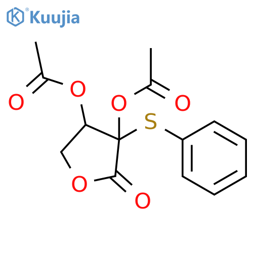 2-Oxo-3-(phenylsulfanyl)oxolane-3,4-diyl diacetate structure