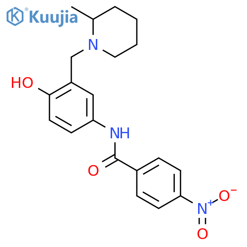 N-{4-hydroxy-3-[(2-methylpiperidin-1-yl)methyl]phenyl}-4-nitrobenzamide structure