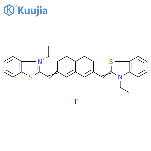 Benzothiazolium,3-ethyl-2-[[7-[(3-ethyl-2(3H)-benzothiazolylidene)methyl]-4,4a,5,6-tetrahydro-2(3H)-naphthalenylidene]methyl]-,iodide (1:1) structure