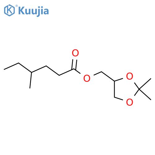 Hexanoic acid, 4-methyl-, (2,2-dimethyl-1,3-dioxolan-4-yl)methyl ester structure