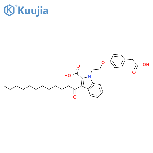 1-[2-[4-(Carboxymethyl)phenoxy]ethyl]-3-(1-dodecanoyl)-1H-indole-2-carboxylic acid structure
