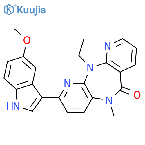 6H-Dipyrido[3,2-b:2',3'-e][1,4]diazepin-6-one,11-ethyl-5,11-dihydro-2-(5-methoxy-1H-indol-3-yl)-5-methyl- structure