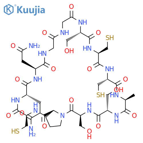 Cyclo(L-alanyl-L-seryl-L-seryl-L-prolyl-L-cysteinyl-L-glutaminyl-L-asparaginylglycylglycyl-L-seryl-L-cysteinyl-L-cysteinyl) structure